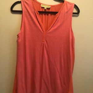 Coral sleeveless blouse